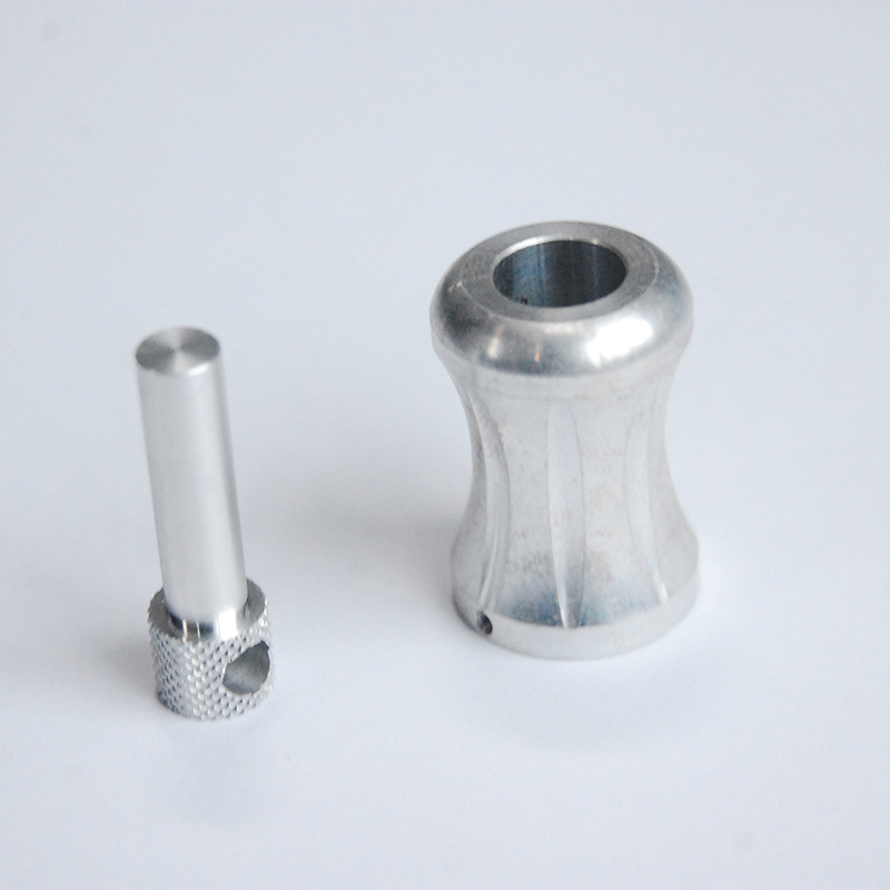 Aluminum turning rod parts with knurling